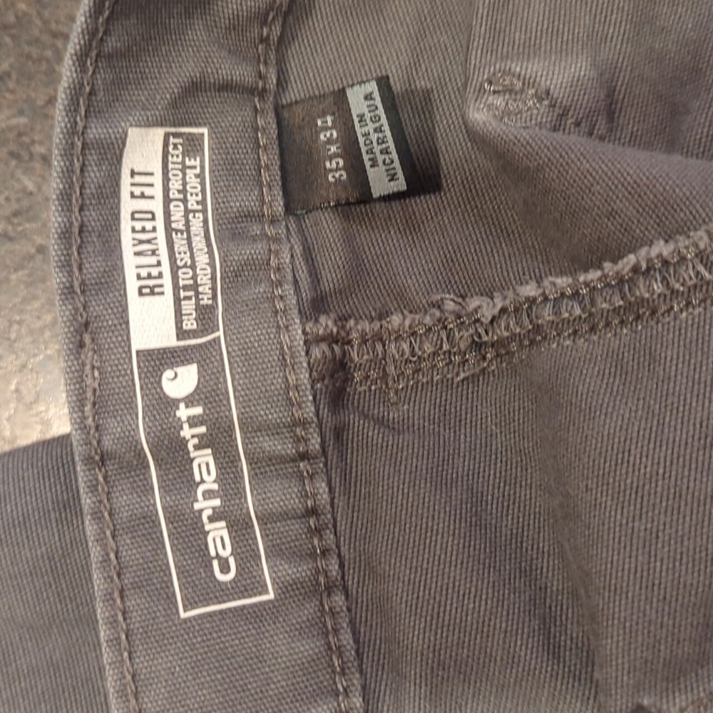 Carhartt Rugged Flex Canvas Work Pant With Caulking And Grease Marks - Picture 2 of 12